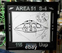 Bob Lazar Signed Area 51 Sport Model UFO Print 115 Uup (Custom Framed) JSA COA