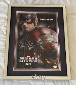 Captain America Chris Evans SIGNED Autograph JSA COA Frame? D Civil War