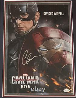 Captain America Chris Evans SIGNED Autograph JSA COA Frame? D Civil War