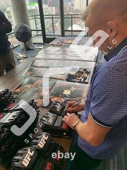 Georges St. Pierre autographed signed inscribed UFC glove framed JSA COA Bisping