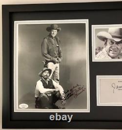 James Arness & Ken Curtis Signed 12x16 Framed Photo Display Gunsmoke Jsa Coa