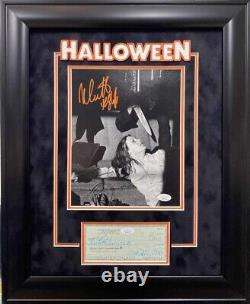 Jamie Lee Curtis, Nick Castle Signed Framed Halloween Display Autograph JSA COA