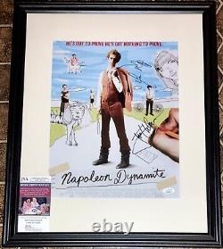 Jon Heder & Efren Ramirez Signed Napoleon Dynamite 11x14 Poster Framed Jsa Coa