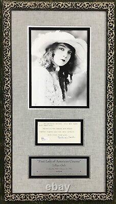 Lillian Gish First Lady of American Cinema Signature Note Custom Framed JSA COA