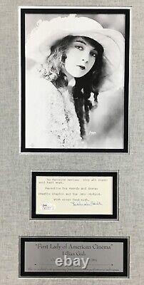 Lillian Gish First Lady of American Cinema Signature Note Custom Framed JSA COA