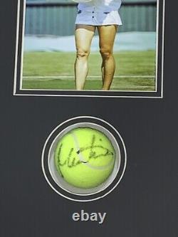 Martina Navratilova Signed Framed Tennis Ball 13x18 Display Wimbledon Jsa Coa