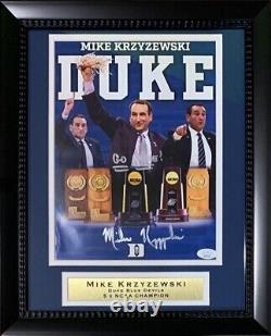 Mike Krzyzewski Autographed Duke Coach K Signed 8x10 Framed Photo JSA COA 8