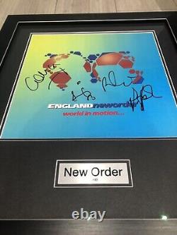 RARE? NEW ORDER Fully Signed Album (World In Motion) Framed With JSA COA