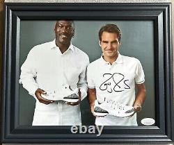Roger Federer Signed 8x10 Framed Photo (with Michael Jordan) JSA Certified COA