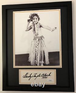Shirley Temple Black Signed Framed Hula Girl Photo Display Jsa Coa