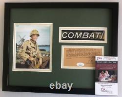 VIC Morrow (1924-1982) Signed Double Matted Framed Display #1 Combat Jsa Coa