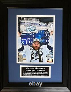 Victor Hedman framed autographed signed 8x10 photo Tampa Bay Lightning JSA COA