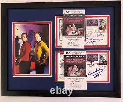 William Shatner & James Doohan Signed Framed Photo Star Trek Display Jsa Coa